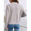 Autumn and Winter Fashion Lace V-neck Sweater Solid Color Loose Long Sleeve Women's Knitted Sweater