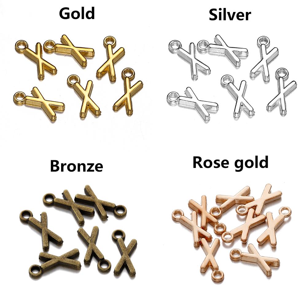 26-30Pcs 7X16 mm Alloy 26 Alphabet A-Z Letters Charms Pendants For DIY Bracelet Necklace Jewelry Making Supplies Accessories