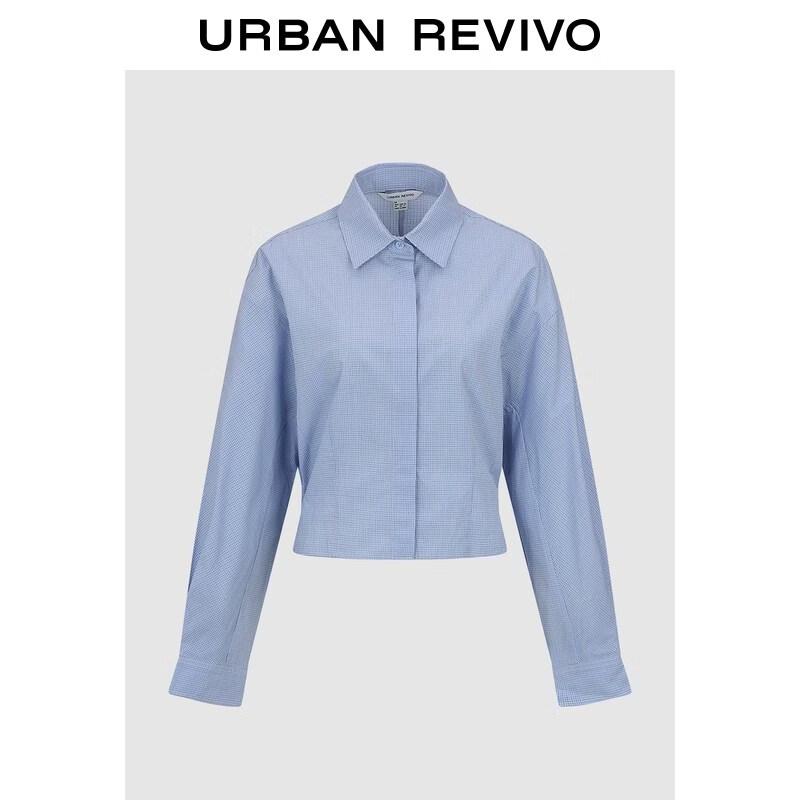 UR 2026 Women s Pastel Plaid Elastic Waist Cardigan Shirt XL