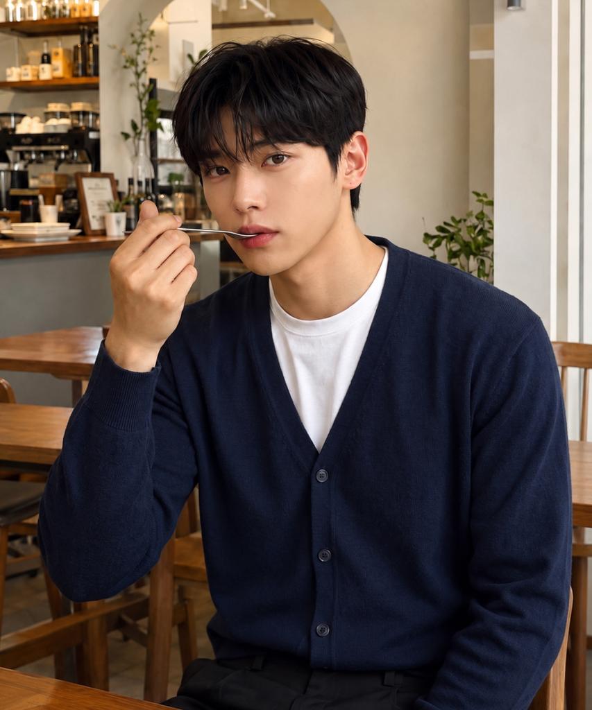 Hervino Daily Essential Comfort Knit Cardigan [Navy]