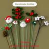 Simulated Flower Santa Claus Bookmarks Handmade Knitted Book Clip  Teachers Parents Friends Lover