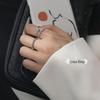Korean Style Retro Three-Piece Adjustable Ring Set for Women - Fashionable Plain Band, Index Finger, and Open Rings - Trendy Student Hand Jewelry