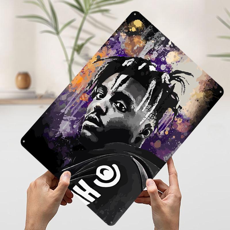 Juice Wrld Portrait Tinplate Poster Customized Wall Art Vintage Retro Metal Signs for Apartment Decoration Room Coffee Bar Decor