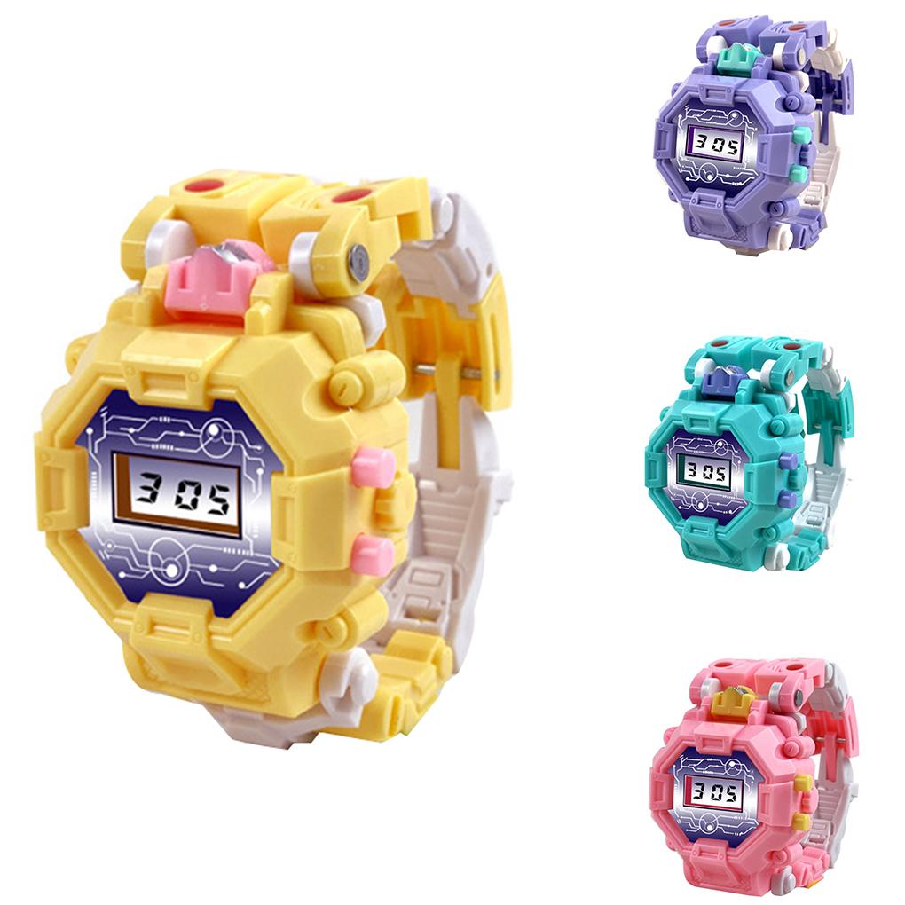 2 In 1 Robot Transformation Wristwatch Toy Boy Children Electronic Robot Sport Watch Birthday Xmas Gift
