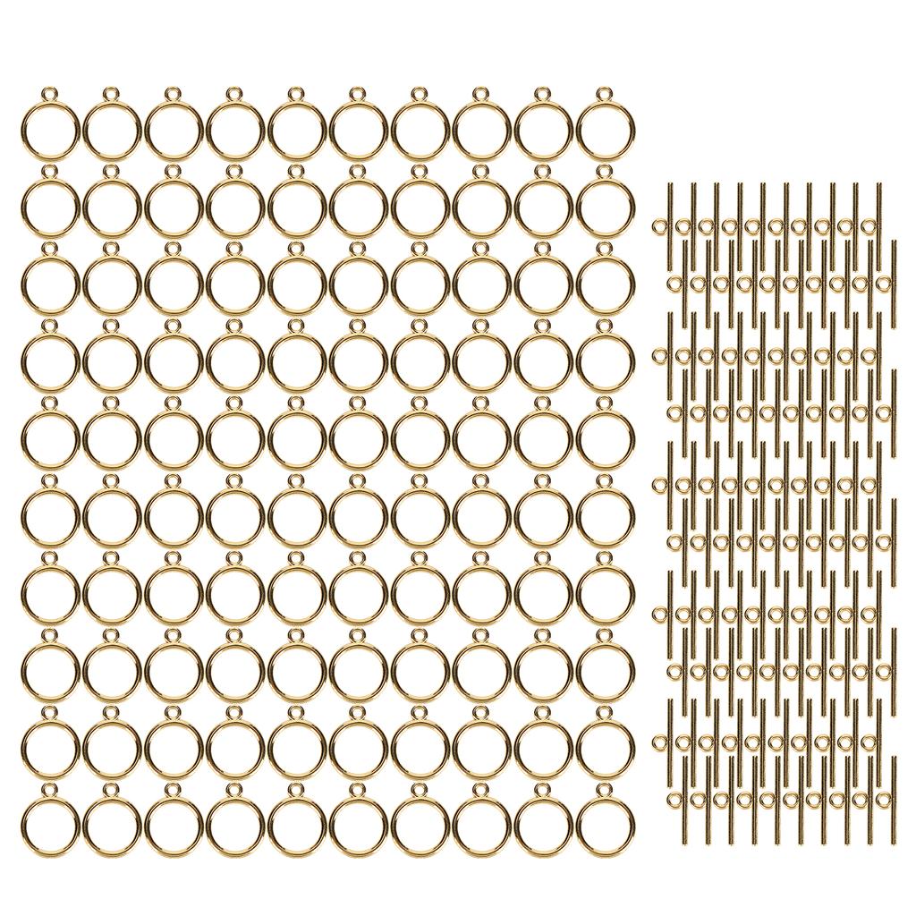 100 Sets Toggle Clasps Gold Color Alloy Bracelet OT Buckle DIY Jewelry Making Supplies