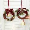 Weihnachtsanhänger kleine Glocke Samtschleife Weihnachtsbaum Tannenzapfen Szenenarrangement Zubehör dekorativer kleiner Anhänger
