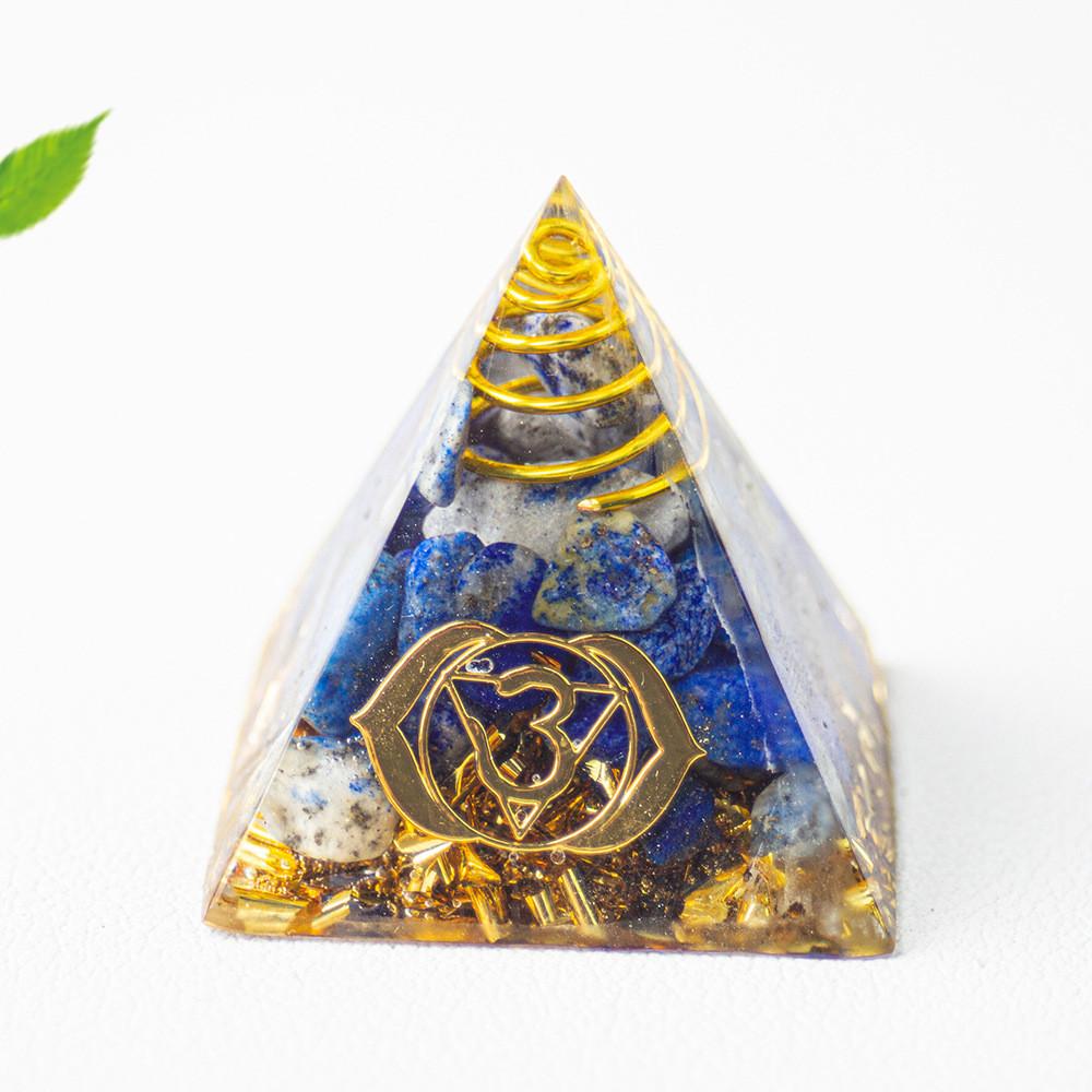 

Natural Crystal Resin Pyramid Home Office Decor Gift For Mindfulness Enthusiasts Blue,3cm