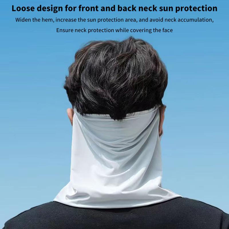Summer Uv Protection Outdoor Neck Wrap Cover Sports Sun Protection Ice Silk Mask Face Cover Neck Wrap Cover Sunscreen Face Scarf