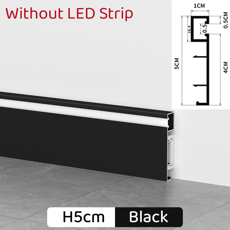 0.5/1M/pcs H50mm LED Skirting Line Aluminum Profile Surface Mount Baseboard Backlight Channel Corner Wall Decor Bar Strip Lights