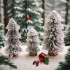 1PC Tabletop Tapered Christmas Tree Ornament Winter-Themed Mini Christmas Tree for Retail