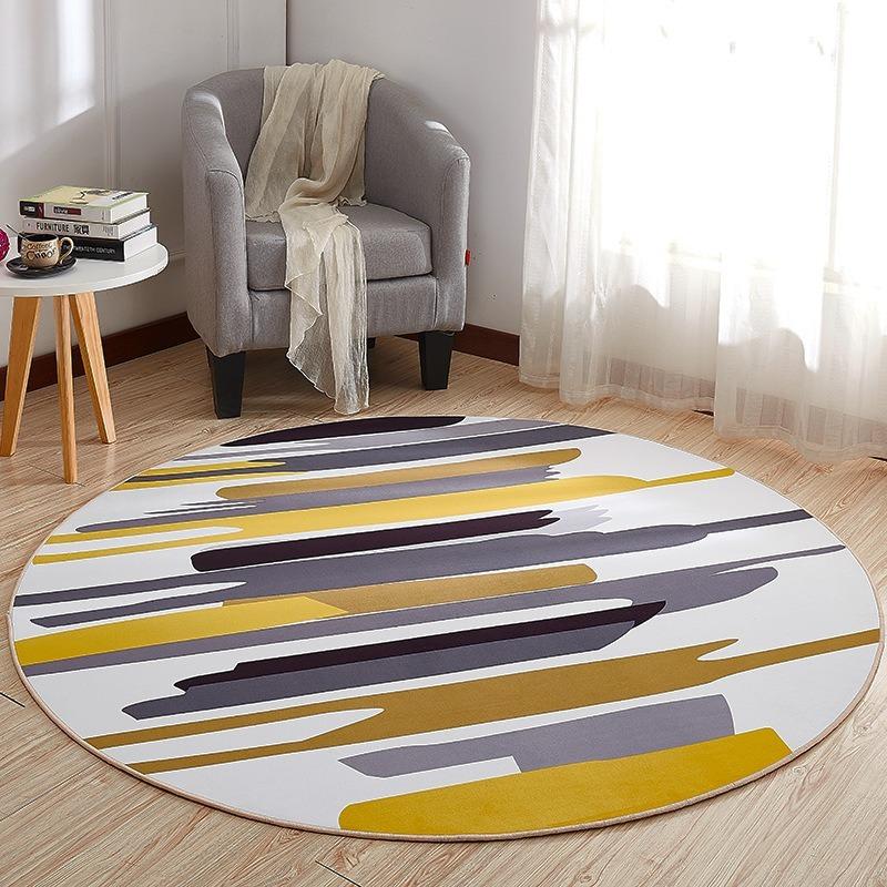 

Circular Carpet with Simple and Modern Texture The Perfect Choice for Decorating Living Rooms and Bedrooms with Soft Cushions 80x80cm