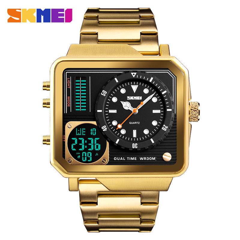 Shike Mei Men's Quartz Watch - Luminous, Waterproof, Gold & Rose Gold, Double Movement, Fashionable Business Design