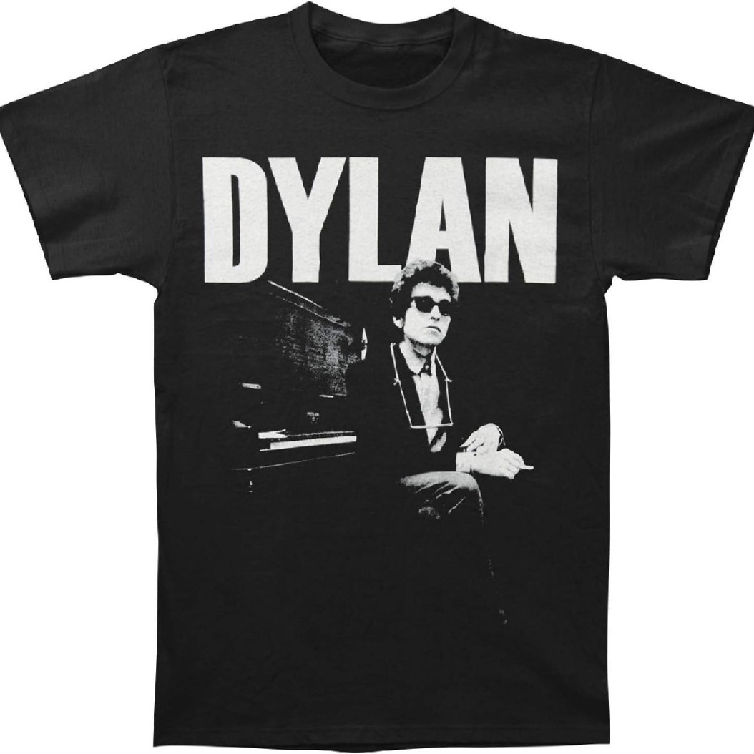 

Bob Dylan Men s at Piano Slim Fit T-Shirt Large Black_1 S