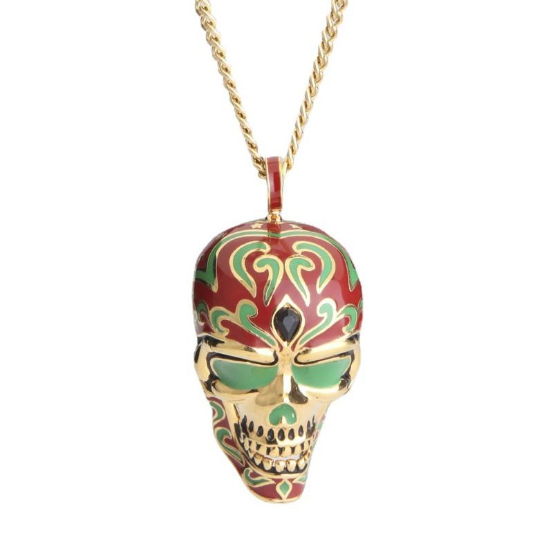 Meier Skull Necklace Long Exaggerated European and American Punk Style Pendant Halloween Best Selling