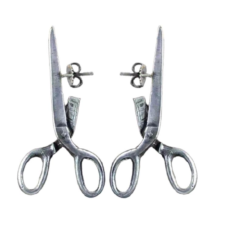 Серьги-гвоздики в стиле панк, серьги-ножницы, креативные серьги для женщин 1