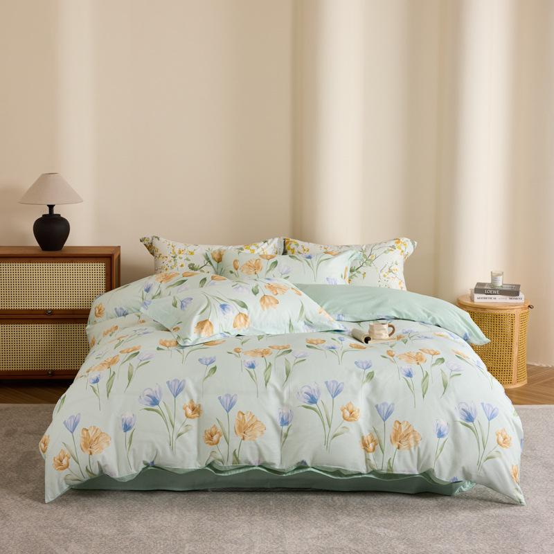 Meimian Kangduo Pure Cotton Floral Dorm Bedding Set – Quilt Cover & Bed Sheet