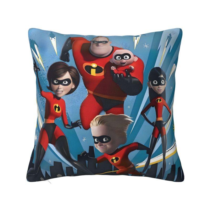 Nordic Style Animation The Incredibles Cushion Cover Polyester Superhero Comedy Throw Pillow Case for Car Square Pillowcase