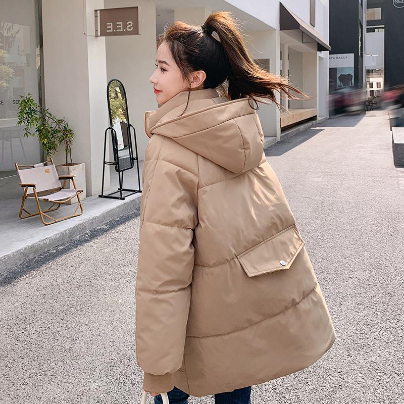 2025 autumn and winter versatile thickened bread clothes women's cotton clothes cold-proof cotton-padded clothes loose medium and long jacket
