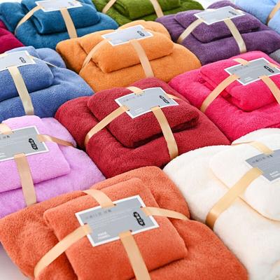 Coral Velvet Handduksset Badhandduk Hushåll Stor storlek Vattenabsorberande Snabbtorkande Simning Strandhandduk Badrumstillbehör