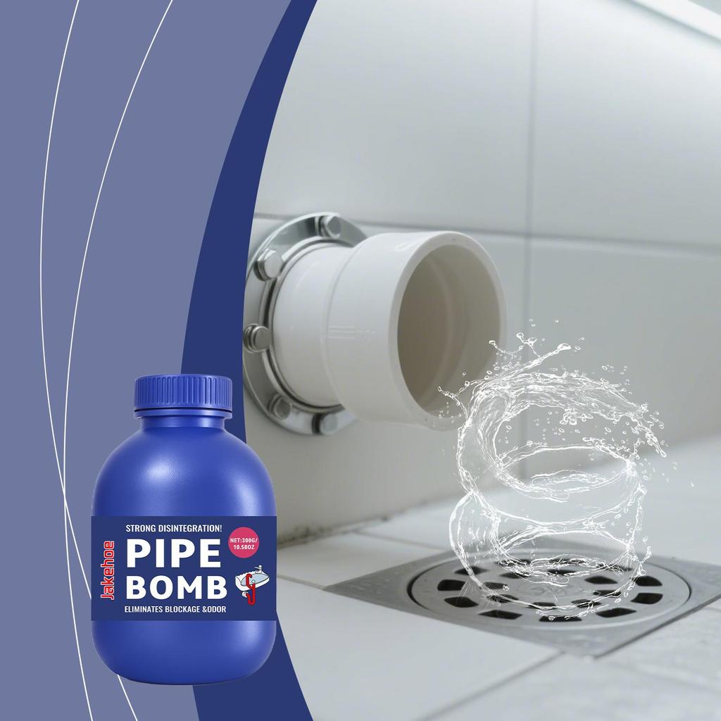 300g Kraftfullt Avloppsrengöringspulver Snabbtverkande Rörrensare Tar bort Hår Fett Matavfall för Köksho Badrumsdusch Toa