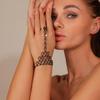 2026 Luxurious Diamond Geometric Tassel Hand Chain & Ring Set for Women