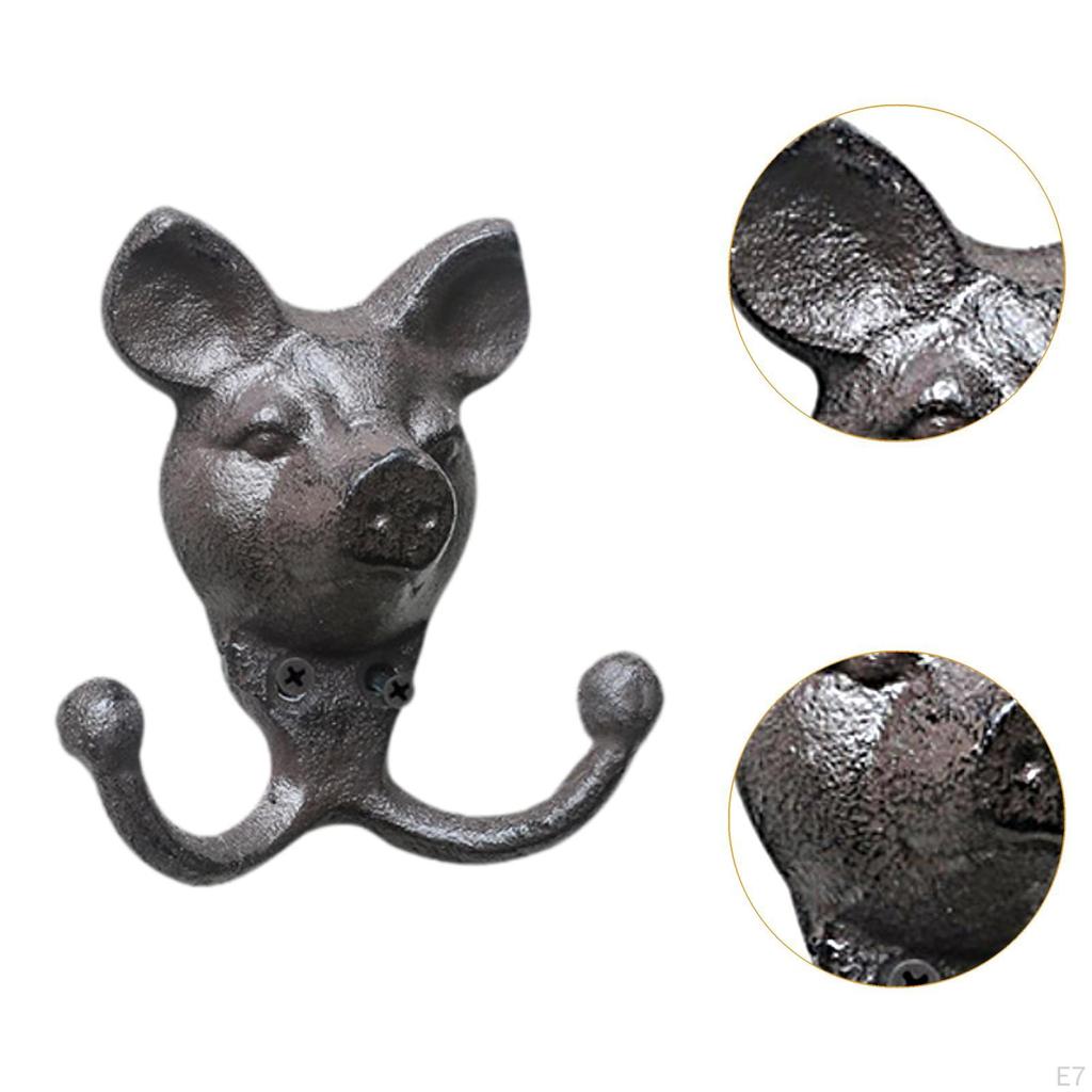 Wandhaken mit Tierkopffigur für Schlüssel, Bademäntel, Kleiderbügel, Badezimmer, Küche, rustikal