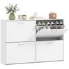 Shoe Cabinet with 4 Flip Drawer, Modern Shoe Storage Cabinet with Adjustable Shelves for Hallway, Entryway, Holds 16-24 Pairs, White