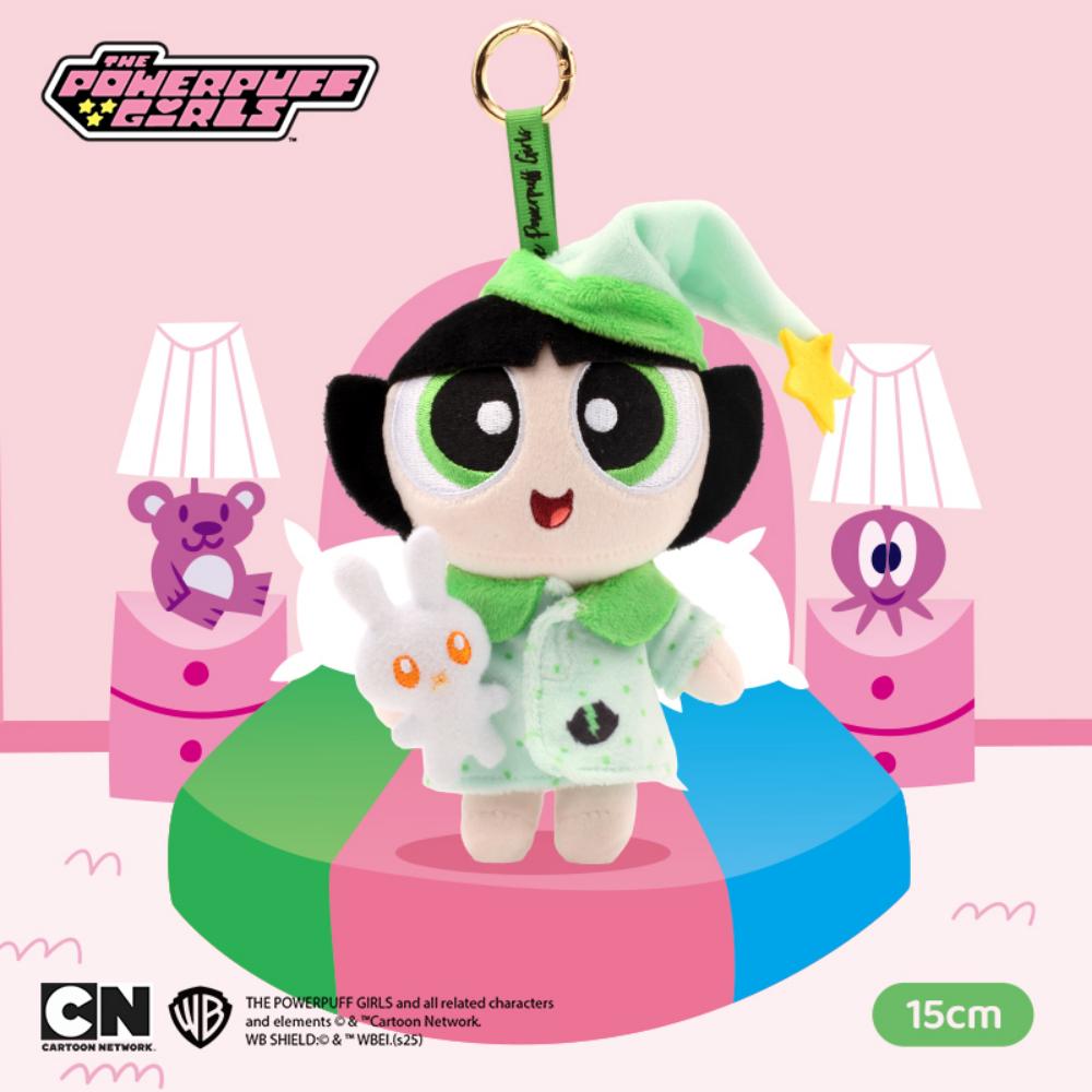 Genuine The Powerpuff Girls Pajama Series 15CM Plush Doll Toy Keychain Blossom Bubbles Buttercup Backpack Ornaments Gifts