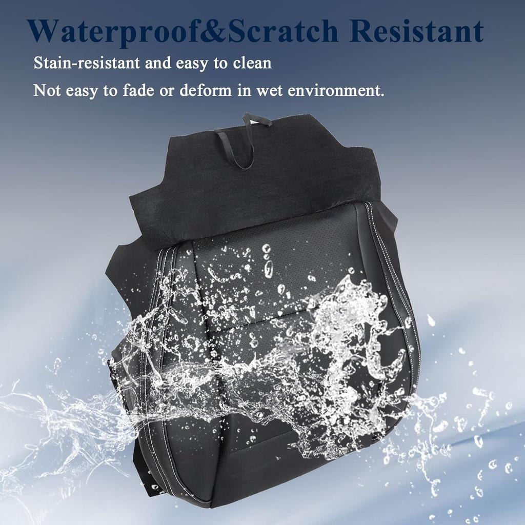 NLQR Front Driver Side Bottom Replacement Seat Cover Perforated Microfiber Leather Black for Subaru Outback Legacy 2015 2016 2017 2018 2019