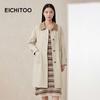 EICHITOO Women's Contrast Lapel Mid-Length Trench Coat