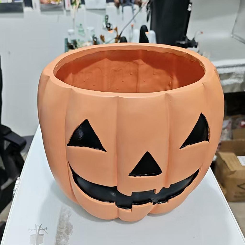 Halloween Pumpkin Face Planter for Indoor Outdoor Fall Decor