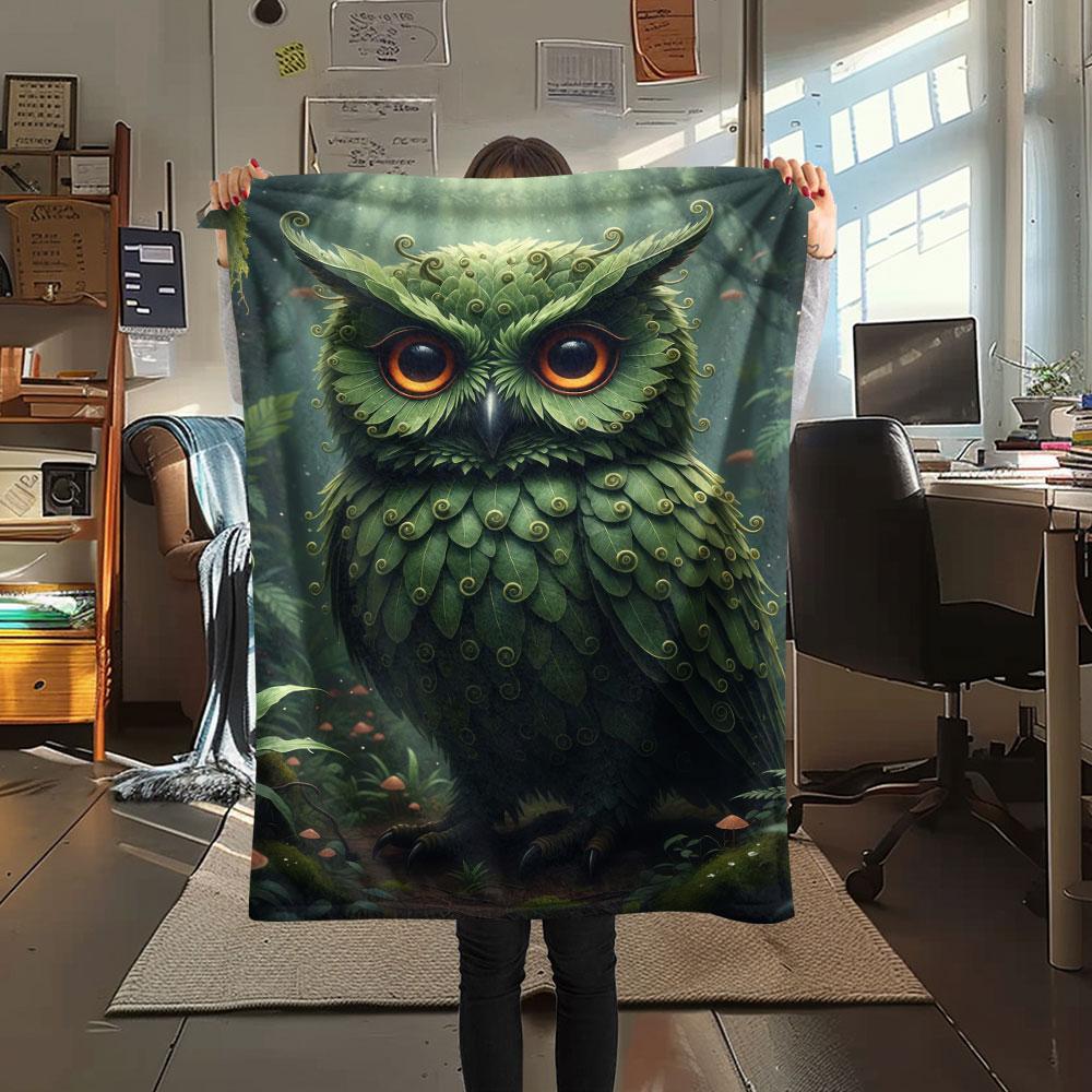 1Pc AnimalsElves Print Flannel Blanket, High quality Comfortable for All Seasons, Home Decor, Warmth and Comfort, Perfect for Christmas Gifts