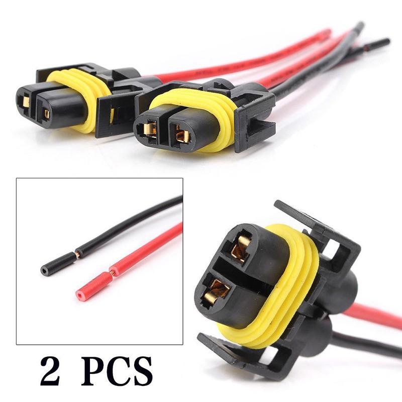 2x H11 H8 Female Adapter Wiring Harness Sockets Wire For Headlights Or Fog Light