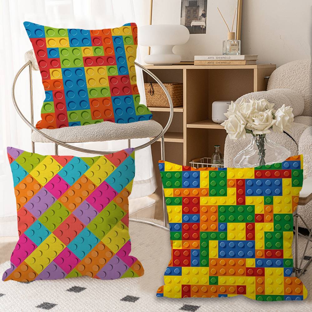 Building Toys Pillow Gifts Home Office Furnishings Bedroom Sofa Car Cushion Cover Case 45x45cm