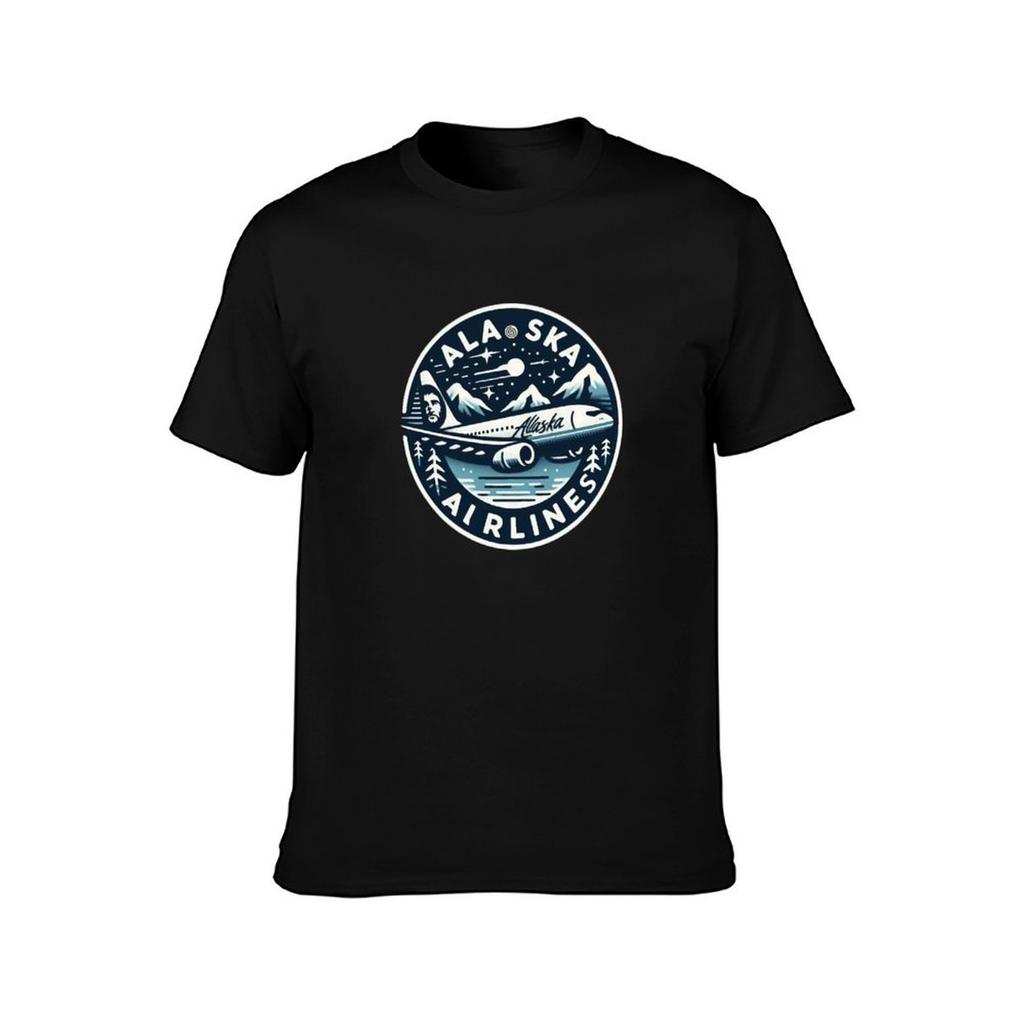 Alaska airlines Emblem aviation alaska TShirt Large Size Short Sleeve TShirt