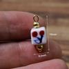 2Pcs Painted Handmade Ceramic Pendants Stainless Steel Eye Pin Tulip/Animal Charms for DIY Necklace Earrings Jewelry Accessories