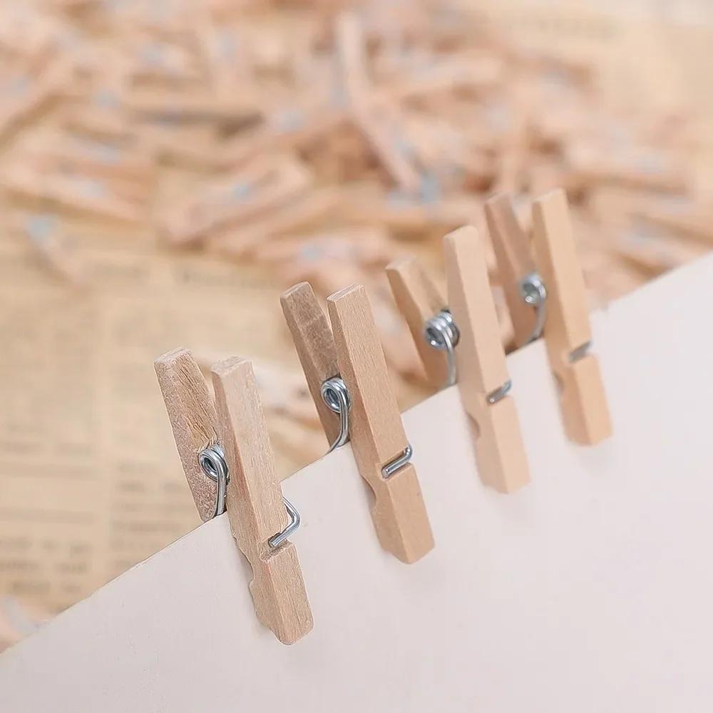 200/50 stücke Mini Foto Clip DIY Handgemachte Handwerk Clip Memo Papier Peg Wäscheklammer Holz Bild Schellen Home Büro Dekoration clips