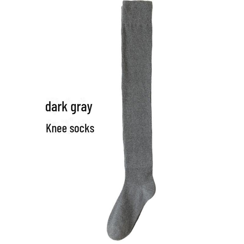 

Женские нескользящие носки Qianxunmeng – до колена, утягивающие и удлиненные для осени и зимы One Size (suitable for 80-160 pounds) темно-серого