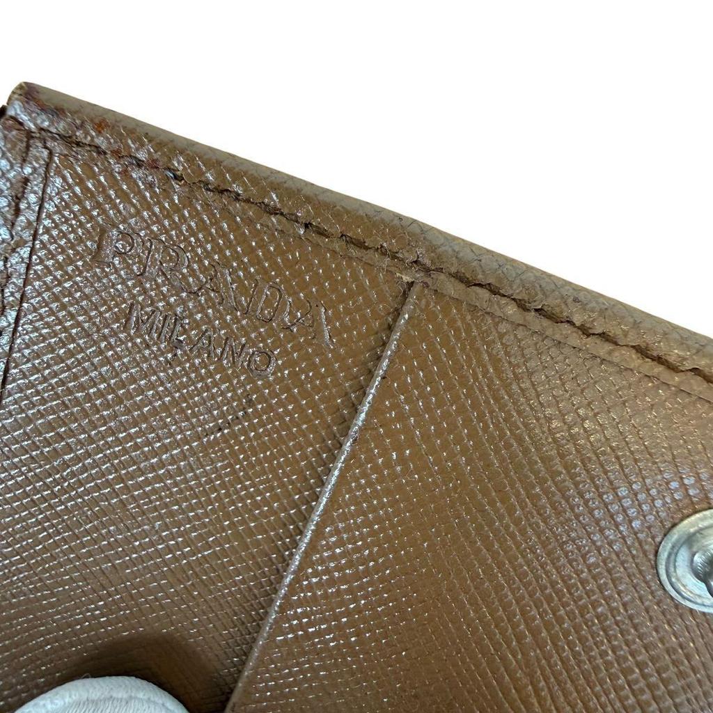 Used PRADA Prada Saffiano Trifold Wallet Brown