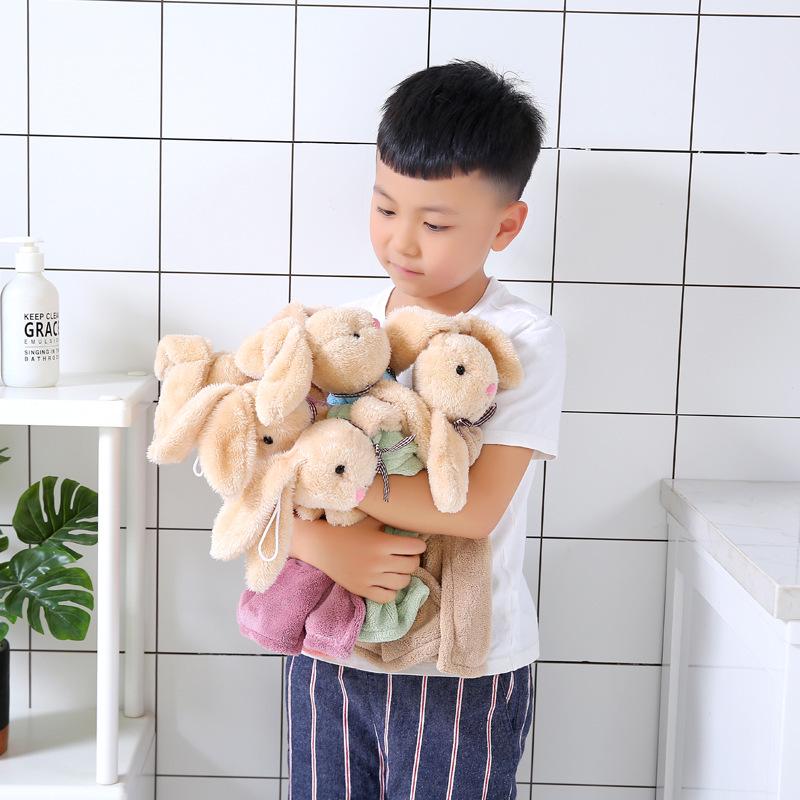 Lucky Rabbit Hanging Children's Quick-Dry Hand Towel - Absorbent for Kitchen & Bathroom