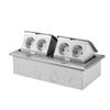 German Standard Multi-functional Pop-up Aluminum Floor Socket with Network and Four-way European Outlets