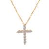 Women's Geometric Diamond Cross Necklace - European & American Punk Hip-Hop Style Choker