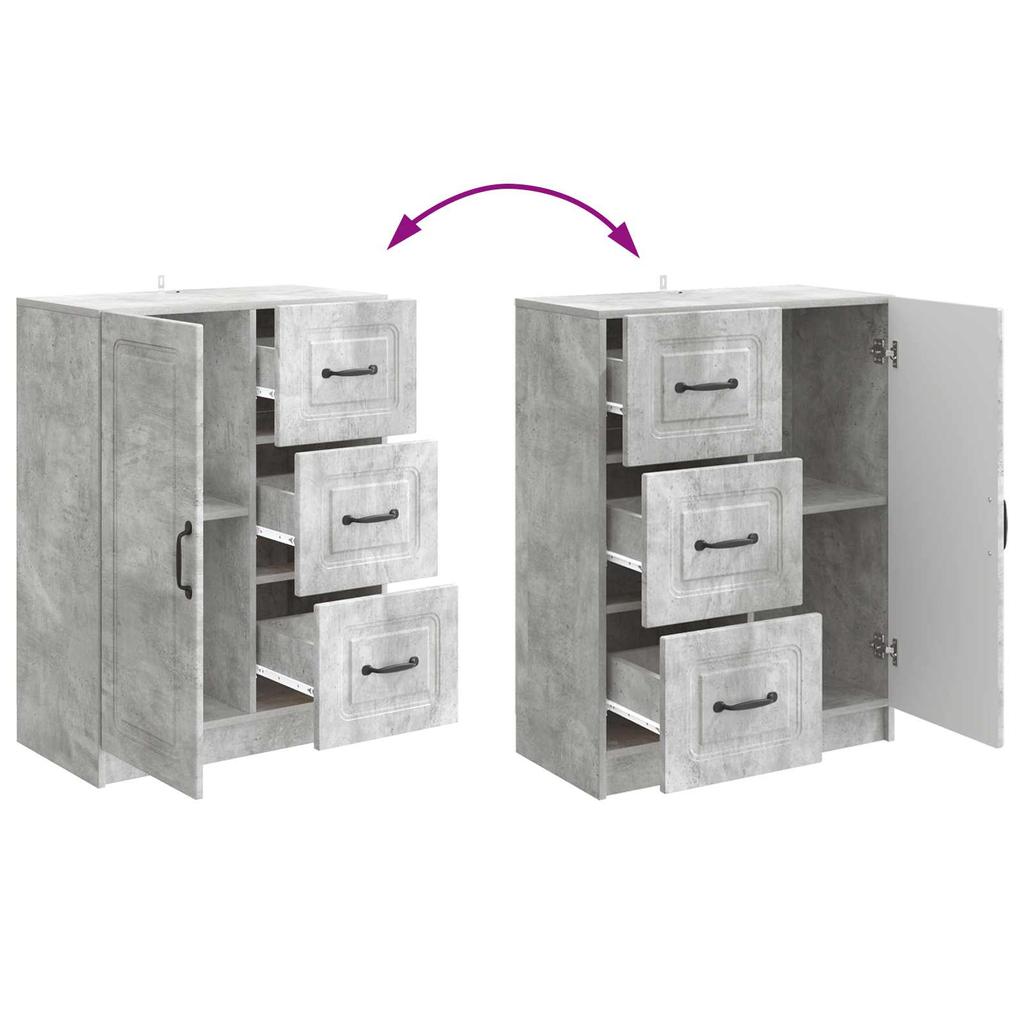 Sideboard Concrete Grey 66 x 34.5 x 87 cm Engineered Wood