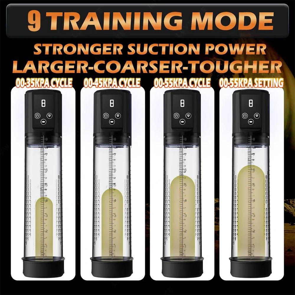 Automatic Male Masturbators Penis Vacuum Sucking Pump 9 Sucking Vibrator Penis Enlargement Enhance Delay Trainer Sex Toy for Men