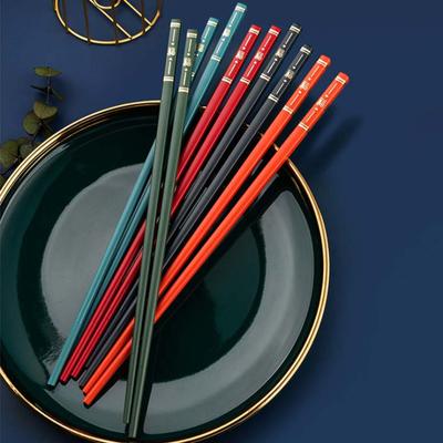 5 Pairs Korean Chopsticks for Non-slip Food Sushi Sticks Reusable Alloy Chinese Chopsticks Set Healthy Alloy Tableware Flatware