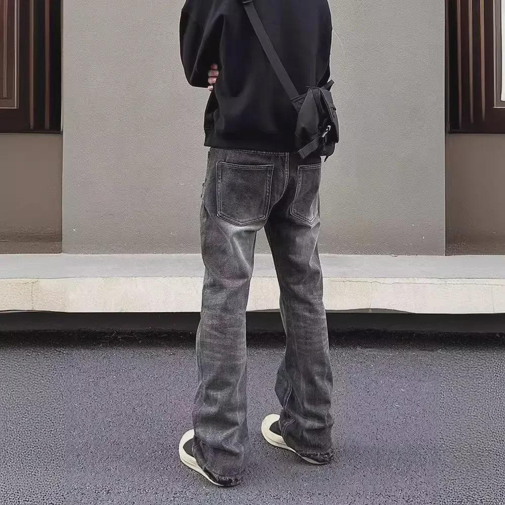 Lato 2024 Chłopięce Podarte Dżinsy: High Street, Luźny, Leniwy Styl Casualowe Proste Spodnie