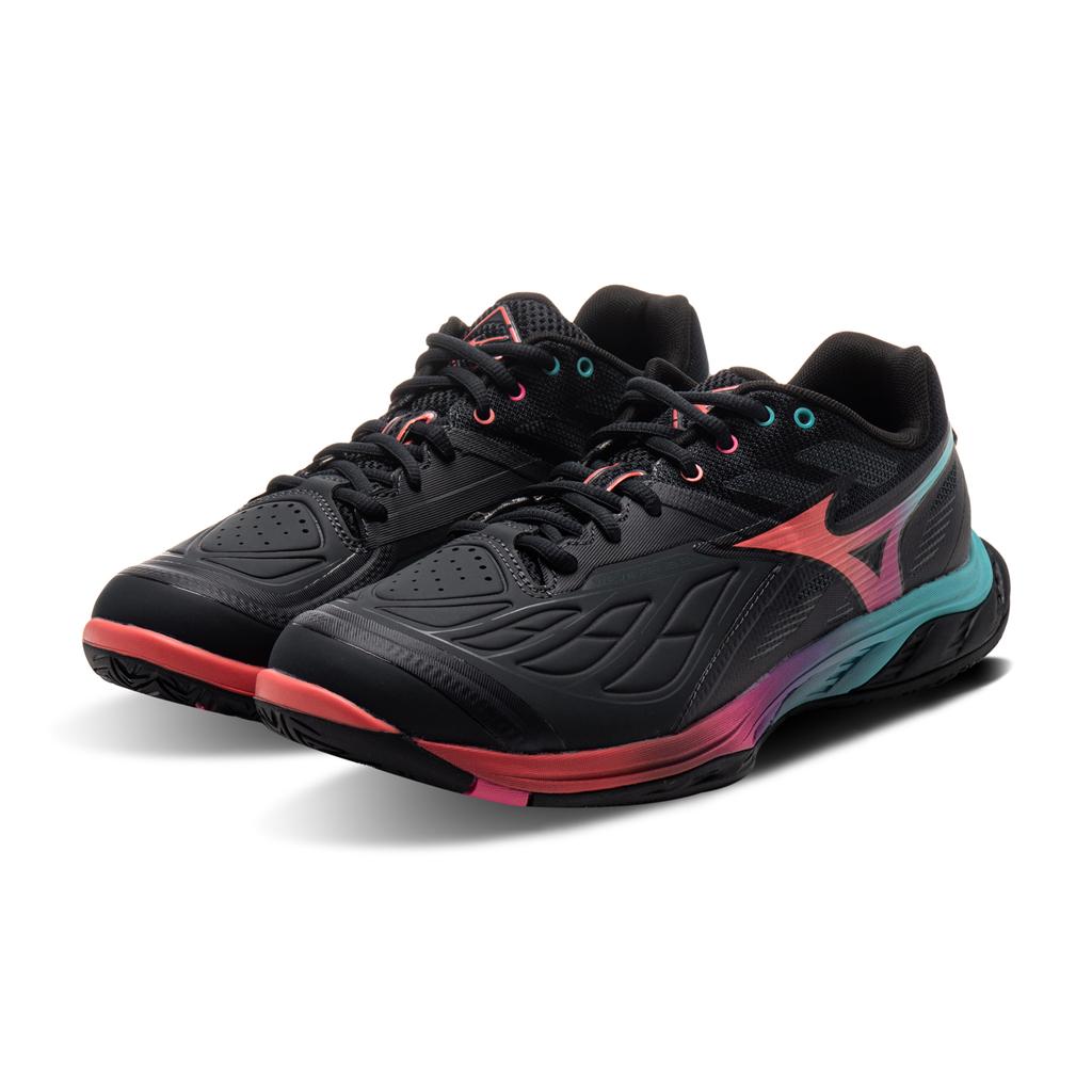 Mizuno Wave Fang 2 Wide Salute Hibiscus Peacock Blue Unisex Sneakers Black 71GA231337