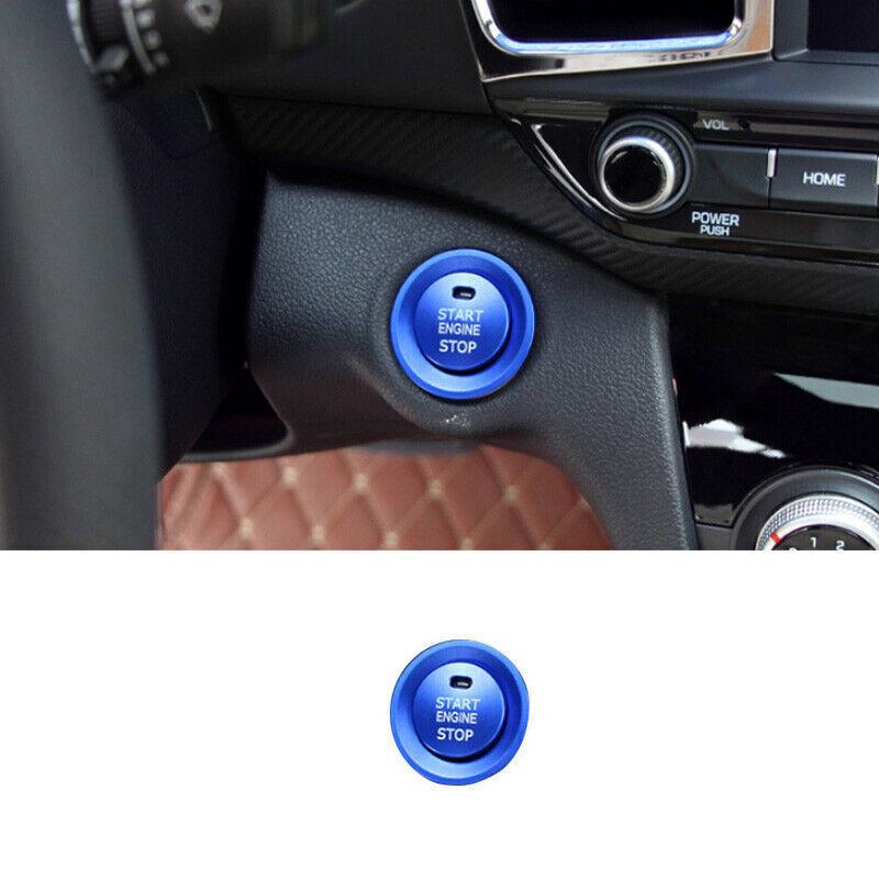 For Hyundai Elantra 2017-20 Blue Aluminum Engine Start Stop Ignition Button Ring