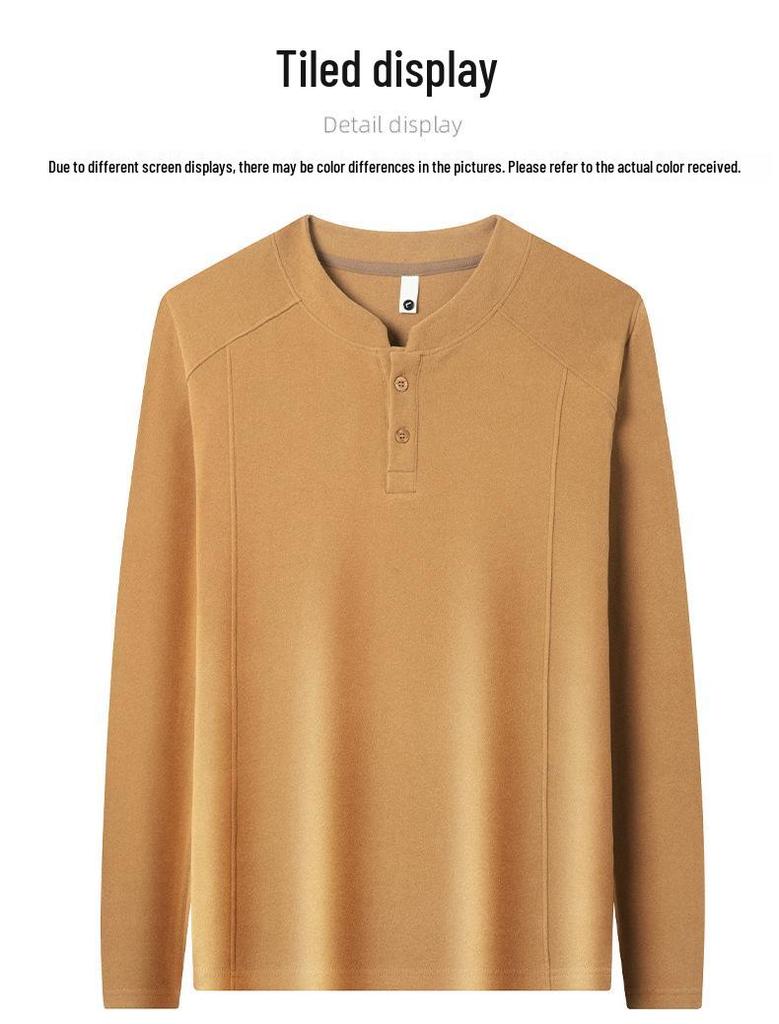 Men's Double-Sided German Fleece Stand Collar Pullover - Warm Long-Sleeve Casual Sweatshirt for Autumn and Winter
