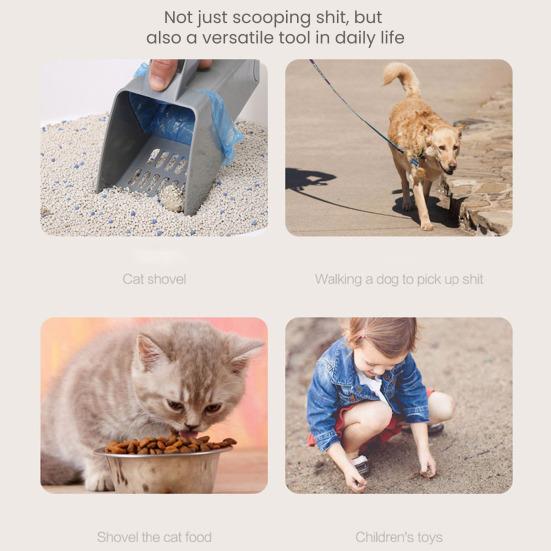 Cat Litter Scooper with Waste Can Pet Waste Scoop Cat Litter Shovel Hand Sifting Shovel with Trash Bag Holder for Indoor Cats Dogs